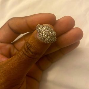 1 carat diamond cluster white gold 10k ring size 6